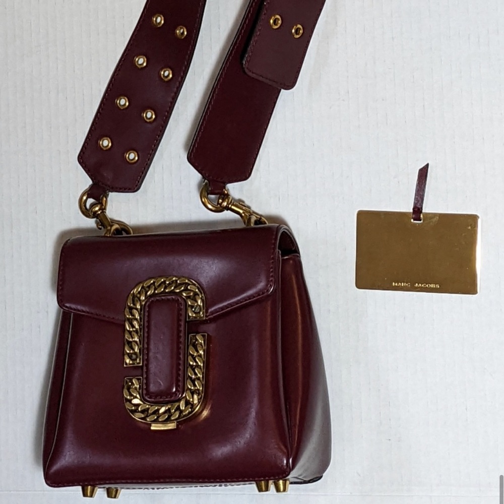 Marc Jacobs leather St Marc shoulder bag Burgundy
